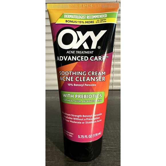 OXY Advanced Care Maximum Strength Soothing‎ Cream Acne Cleanser With Prebiotic - Picture 1 of 5